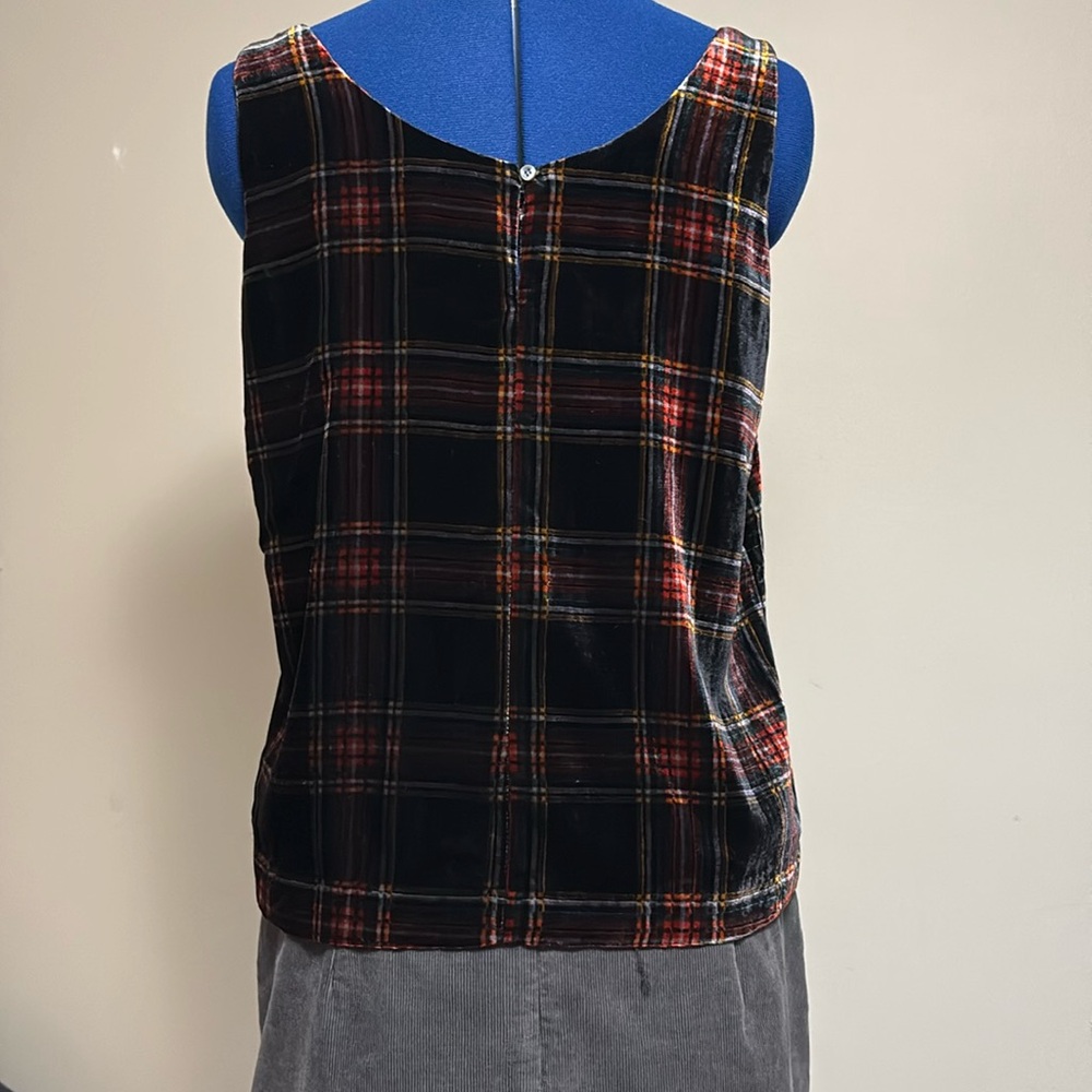J.Crew Velvet Tartan Tank-NWOT - Picture 2 of 8